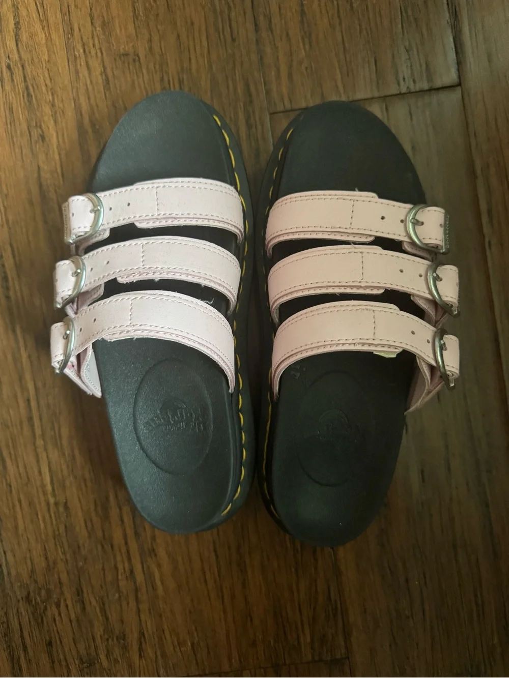 Dr. Martens Pink Triple-Strap Platform Sandals